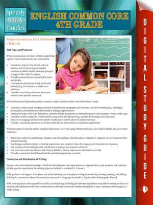 English Common Core 4th Grade - ebook